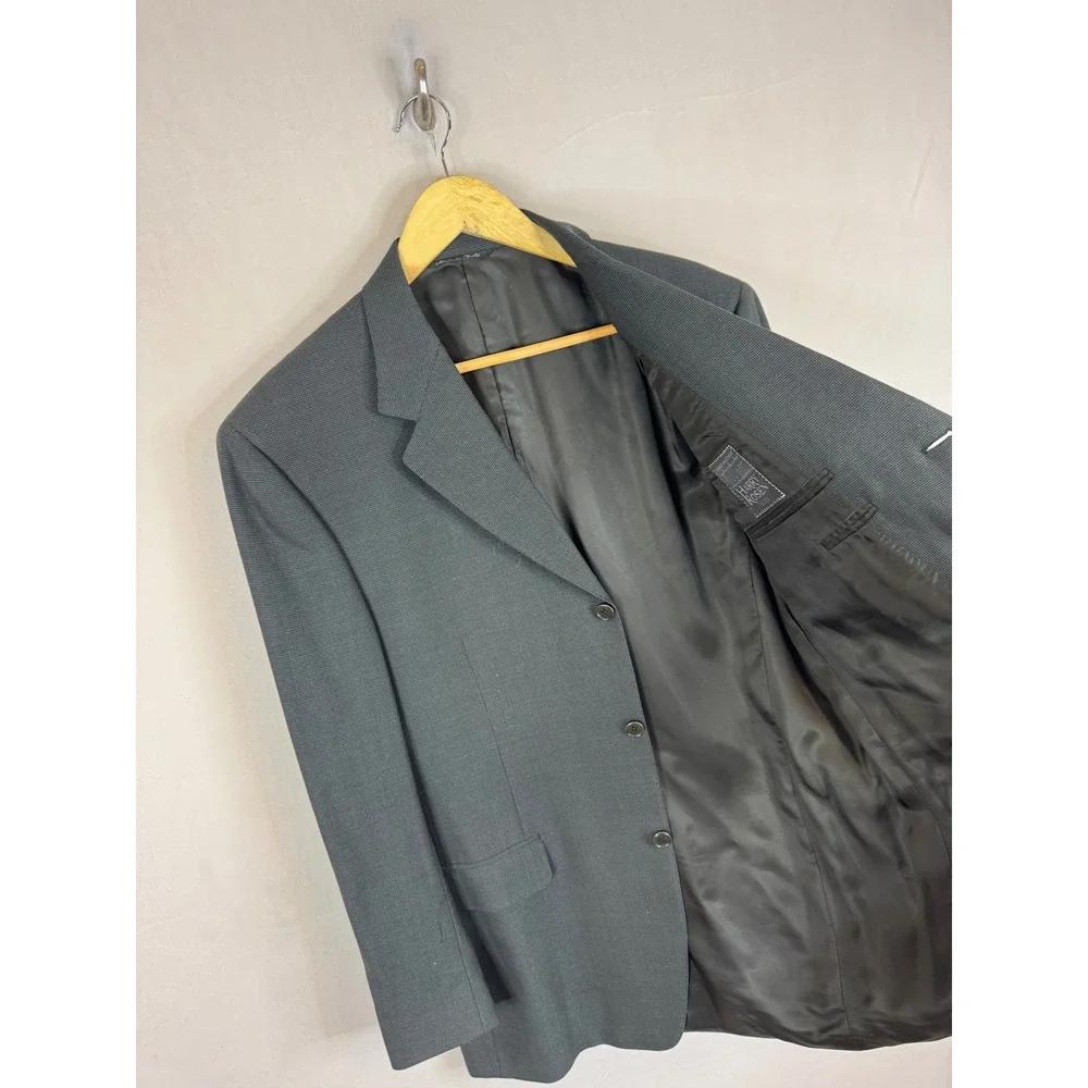 Canali Harry Rosen Mens‎ 44 Wool Blazer Sport Coat Charcoal Grey 3 Button Italy